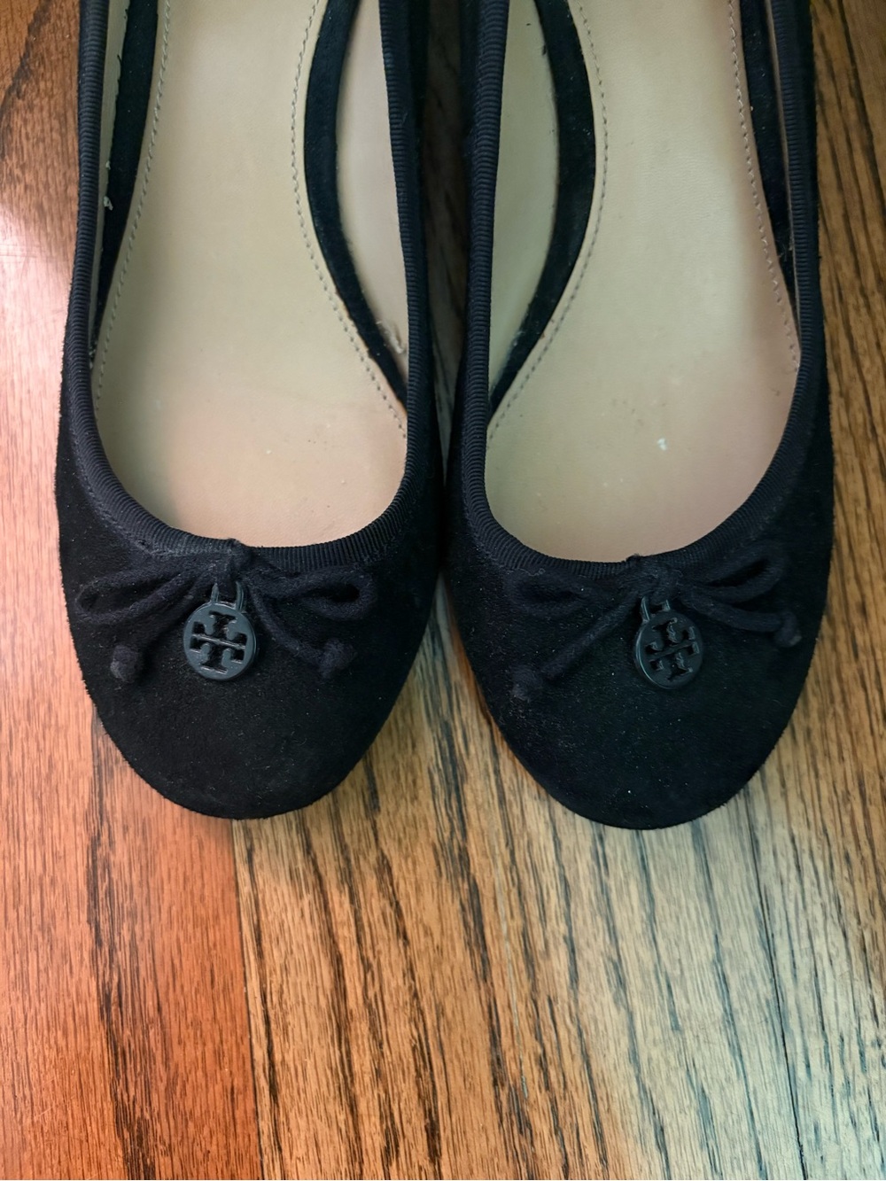 Tory Burch Black Suede Wedge Heels